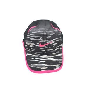Nike Featherlight Dri-Fit baseball cap Black Camo Print Pink Trim One Size Adj